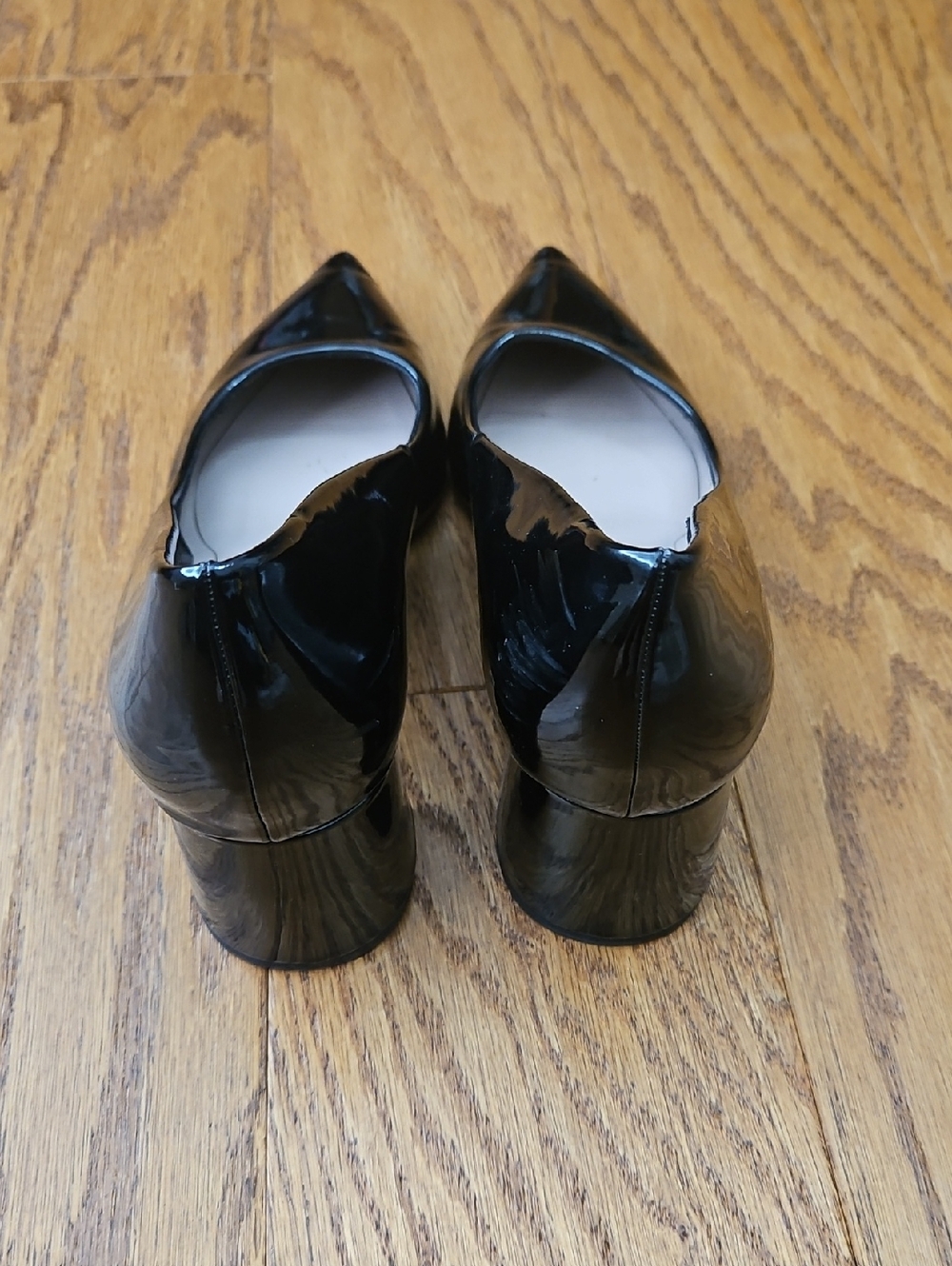 Zara patent leather block heel Shoes Sz 40 - Picture 5 of 7